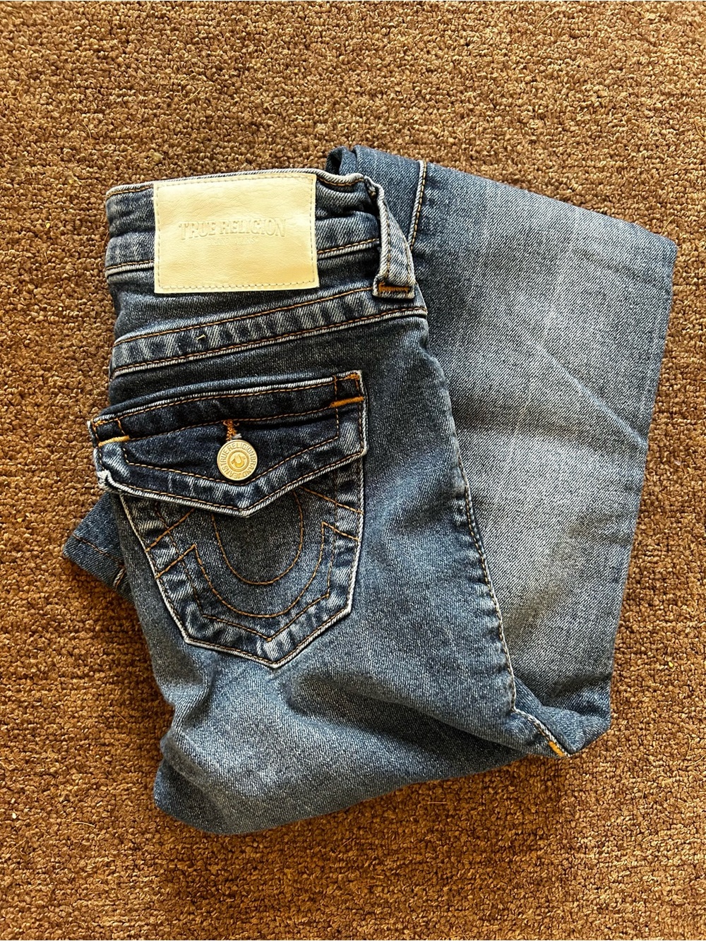 True Religion Becca Mid Rise Bootcut Jeans Size 25 Medium Wash Y2K